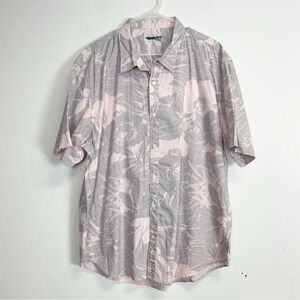 NEW Coastaoro Shirt Mens XXL Pink Gray Short Sleeve Shirt Button Up NWOT